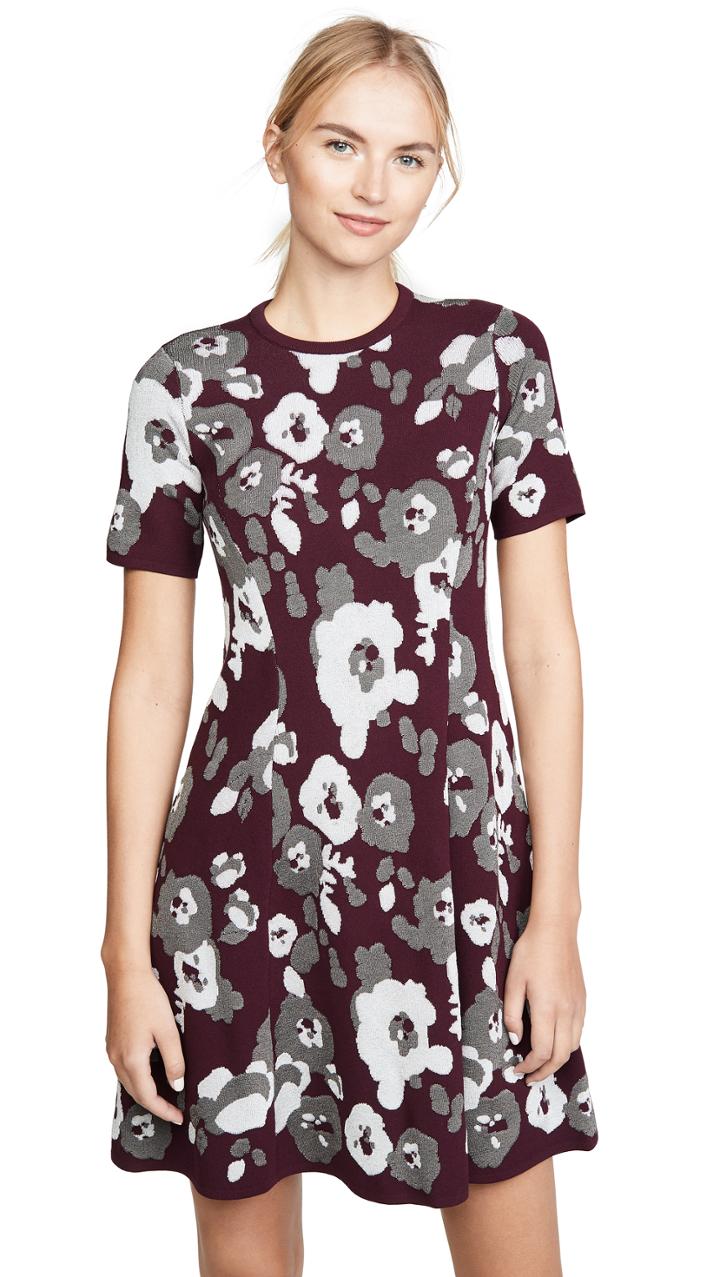 Kenzo Fit Flare Jacquard Dress