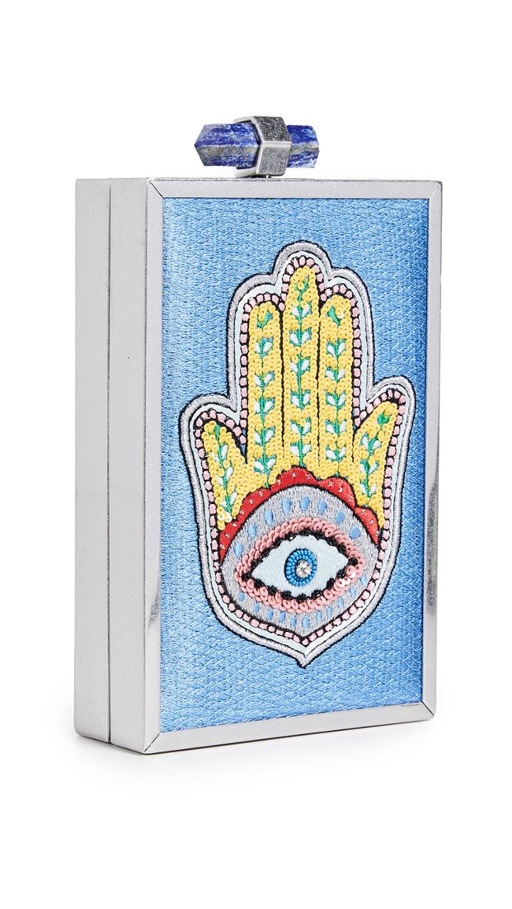 Alice Olivia Sophia Hamsa Embellished Clutch