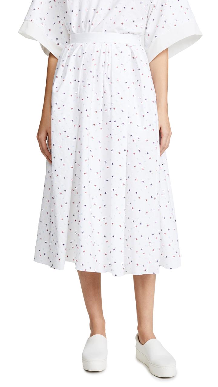 Adam Lippes Gathered Midi Skirt