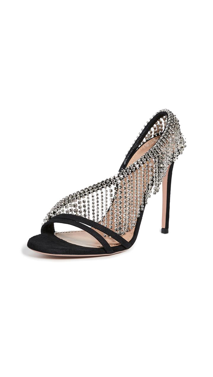 Aquazzura Wild Fringe Crystal Sandal 105mm