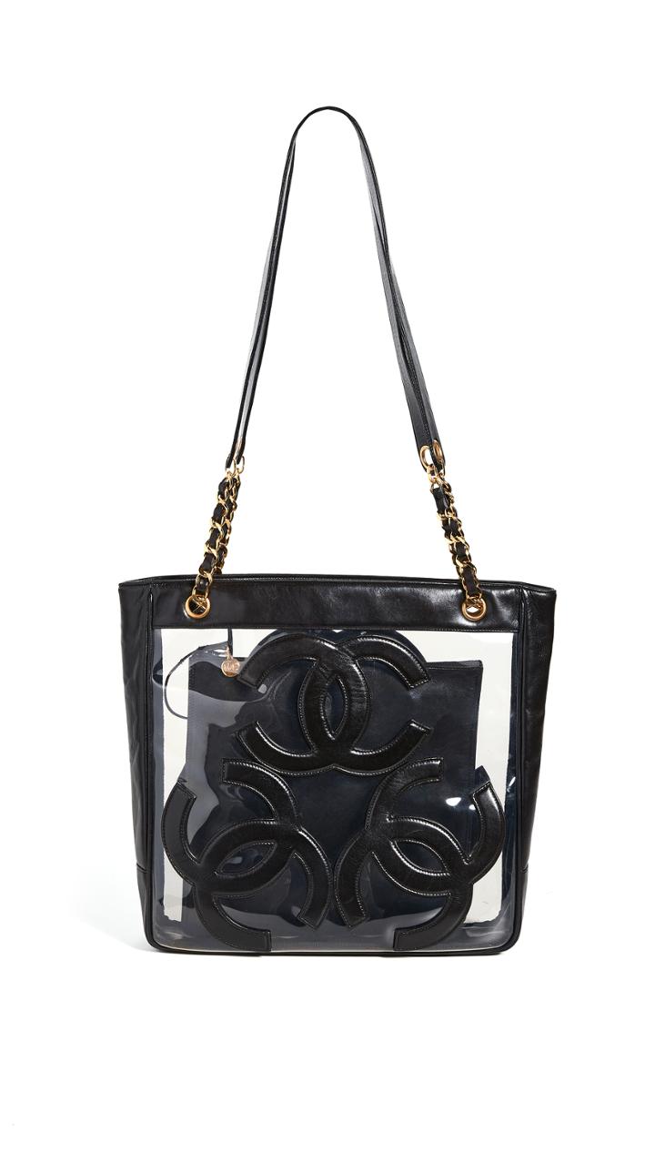 What Goes Around Comes Around Chanel Black Caviar Supermodel Tote