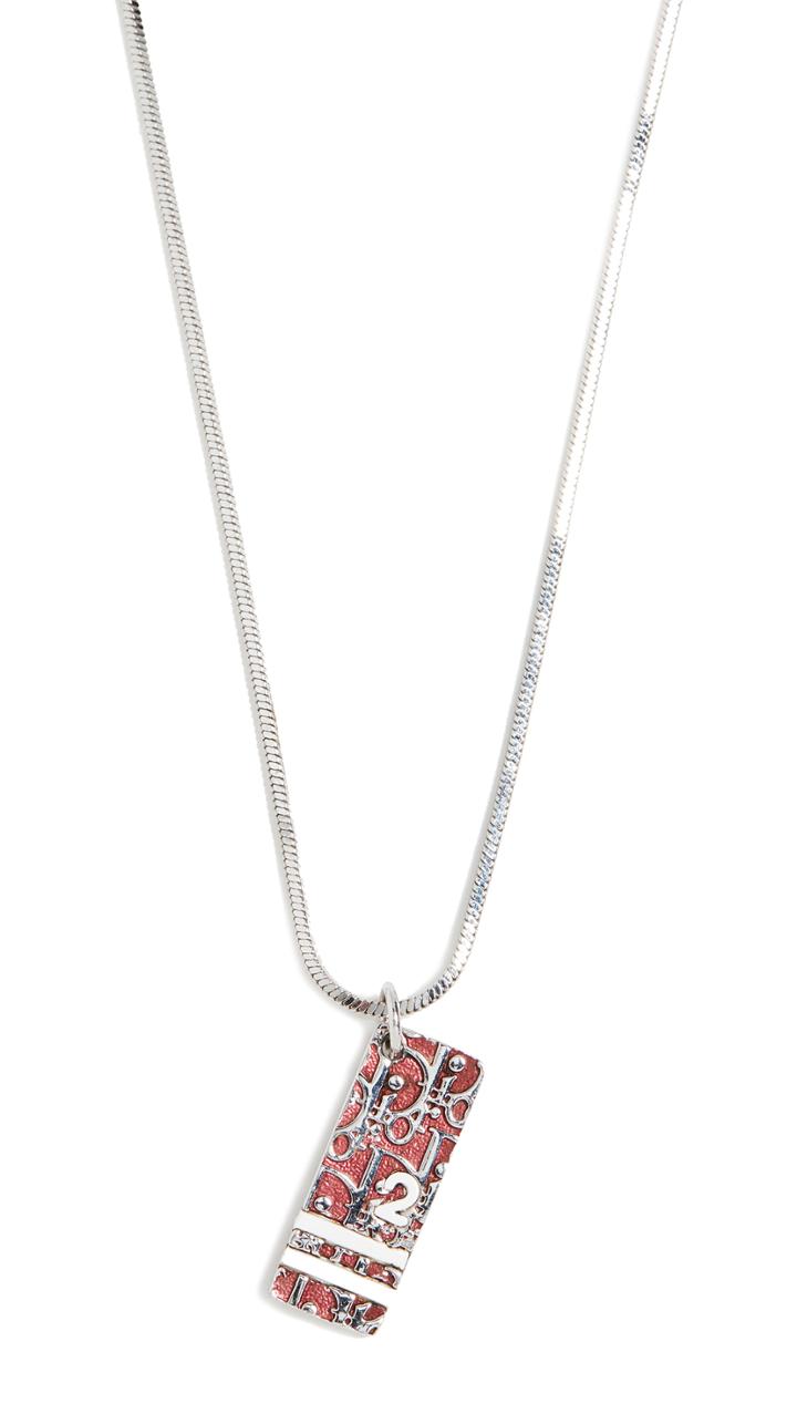 What Goes Around Comes Around Dior Red Silver Necklace