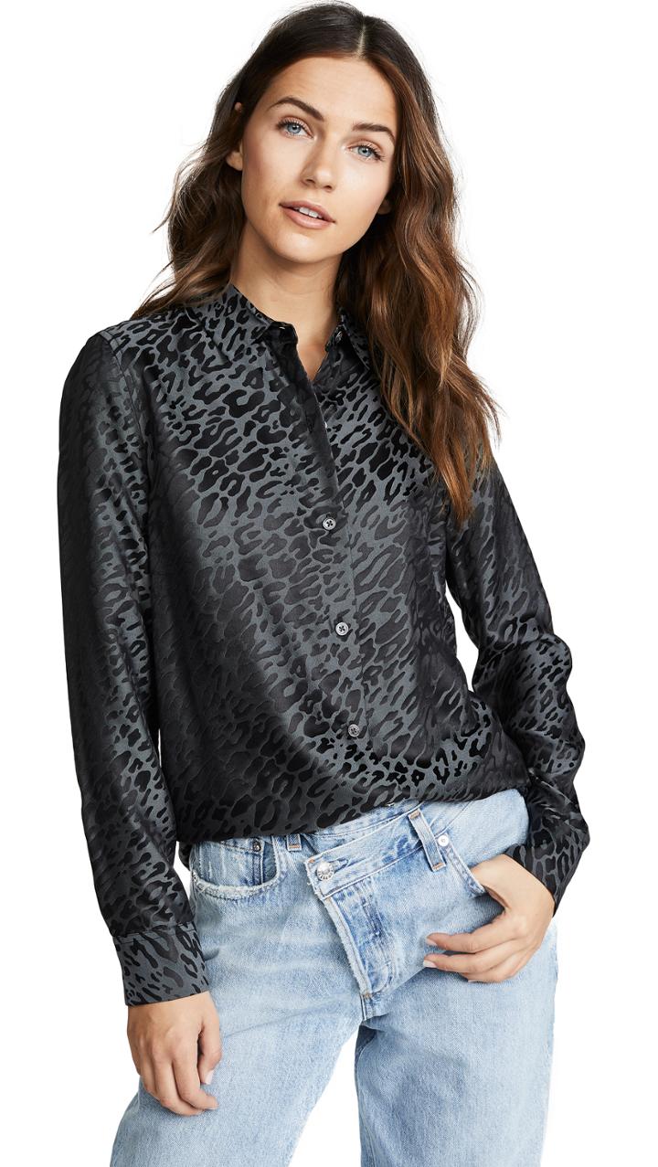 Equipment Leopard Essential Button Down Shirt