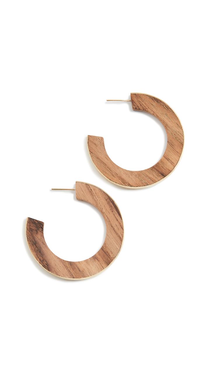 Soko Gilded Wood Paddle Hoops