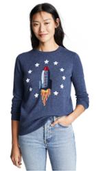 Autumn Cashmere Queen Rocket Intarsia Cashmere Sweater