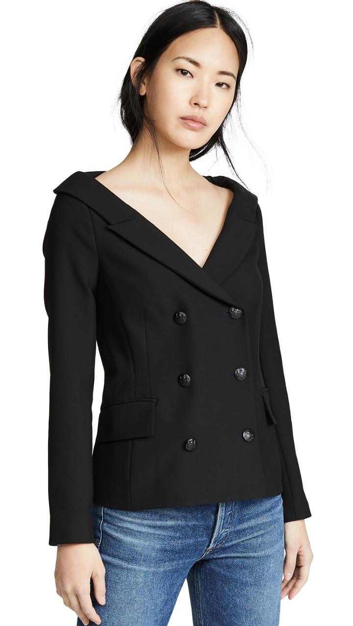Veronica Beard Frayne Off The Shoulder Blazer