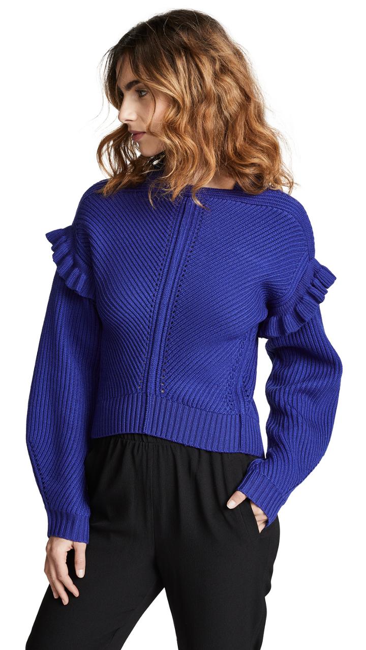 Jason Wu Grey Shoulder Detail Wool Sweater