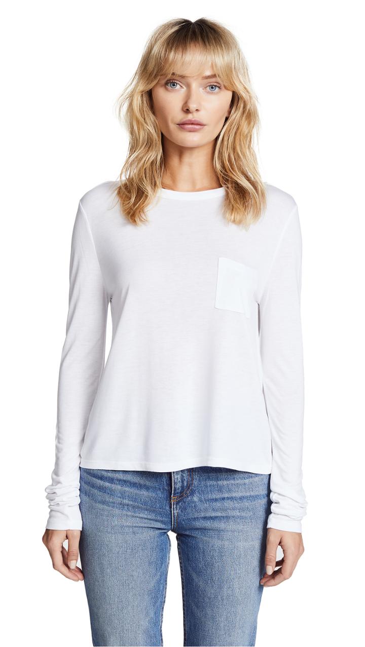 Alexanderwang T Classic Cropped Long Sleeve Tee