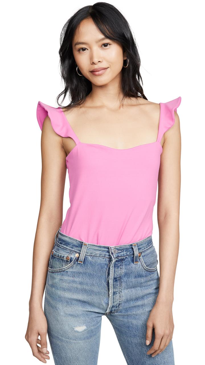 Susana Monaco Tank With Ruffle Sleeves