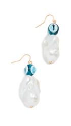 Tory Burch Glass Pearl And Evil Eye Earrings