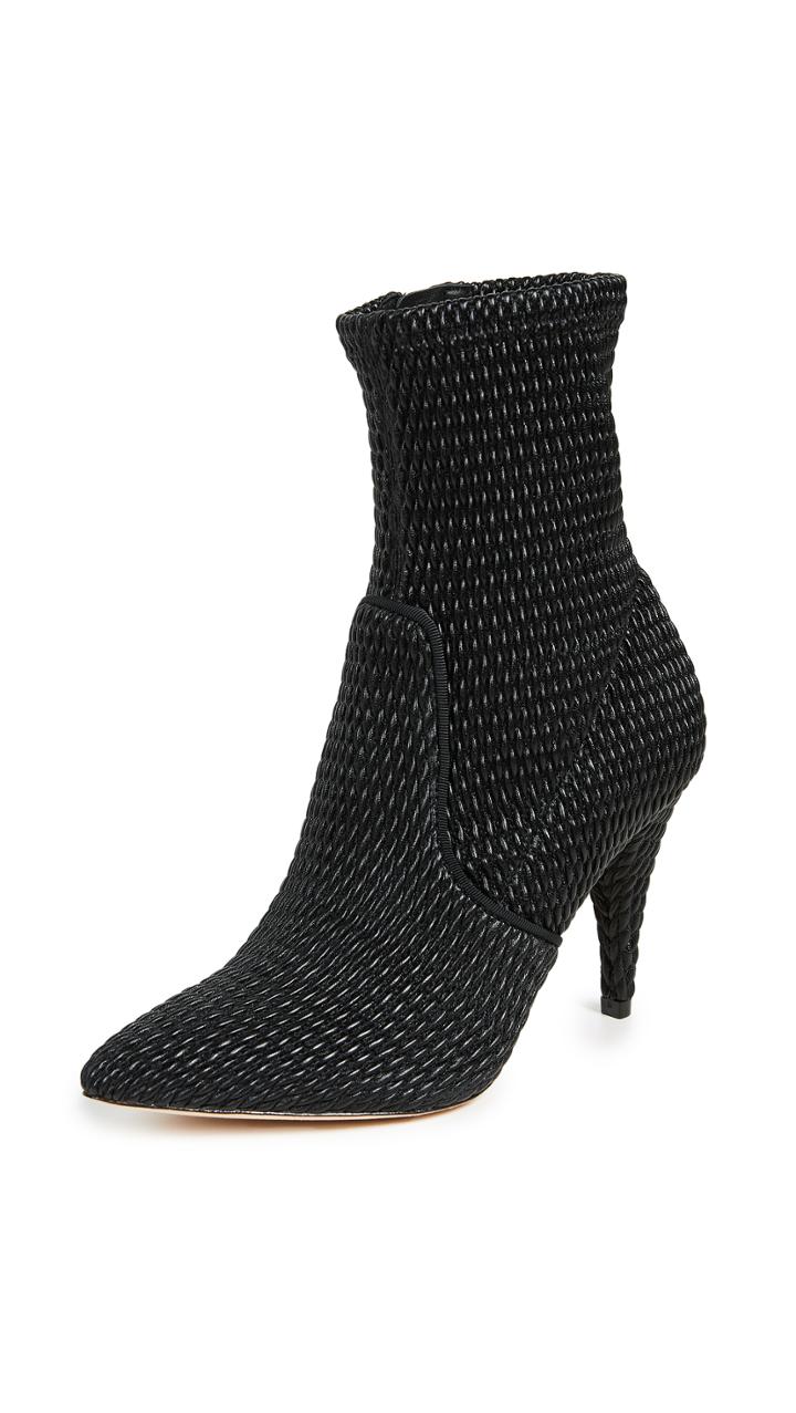Alice Olivia Hedde Stretch Pleather Booties