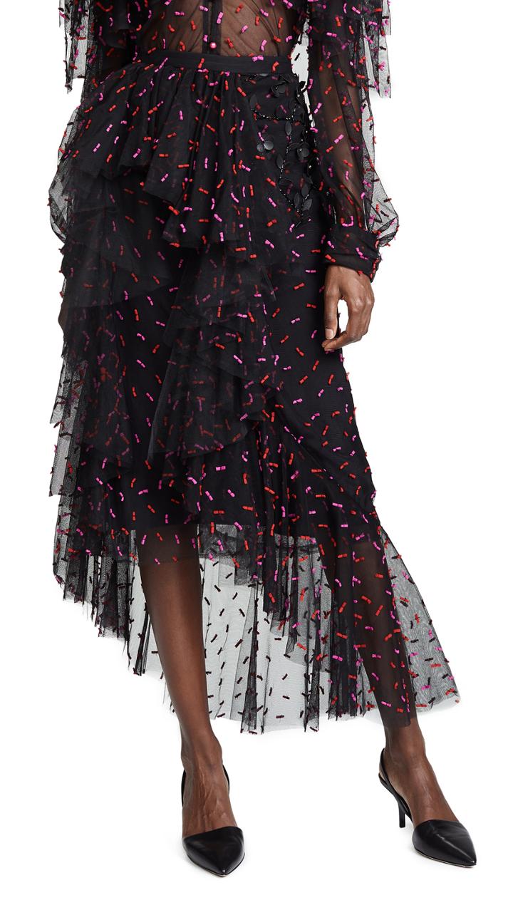 Rodarte Pleather Hip Ruffle Skirt