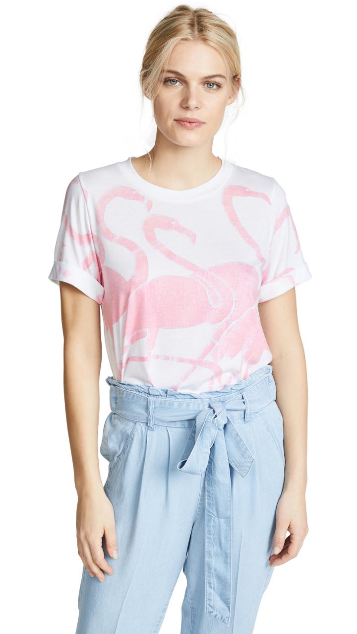 Sol Angeles Flamingo Rolled Crew Tee
