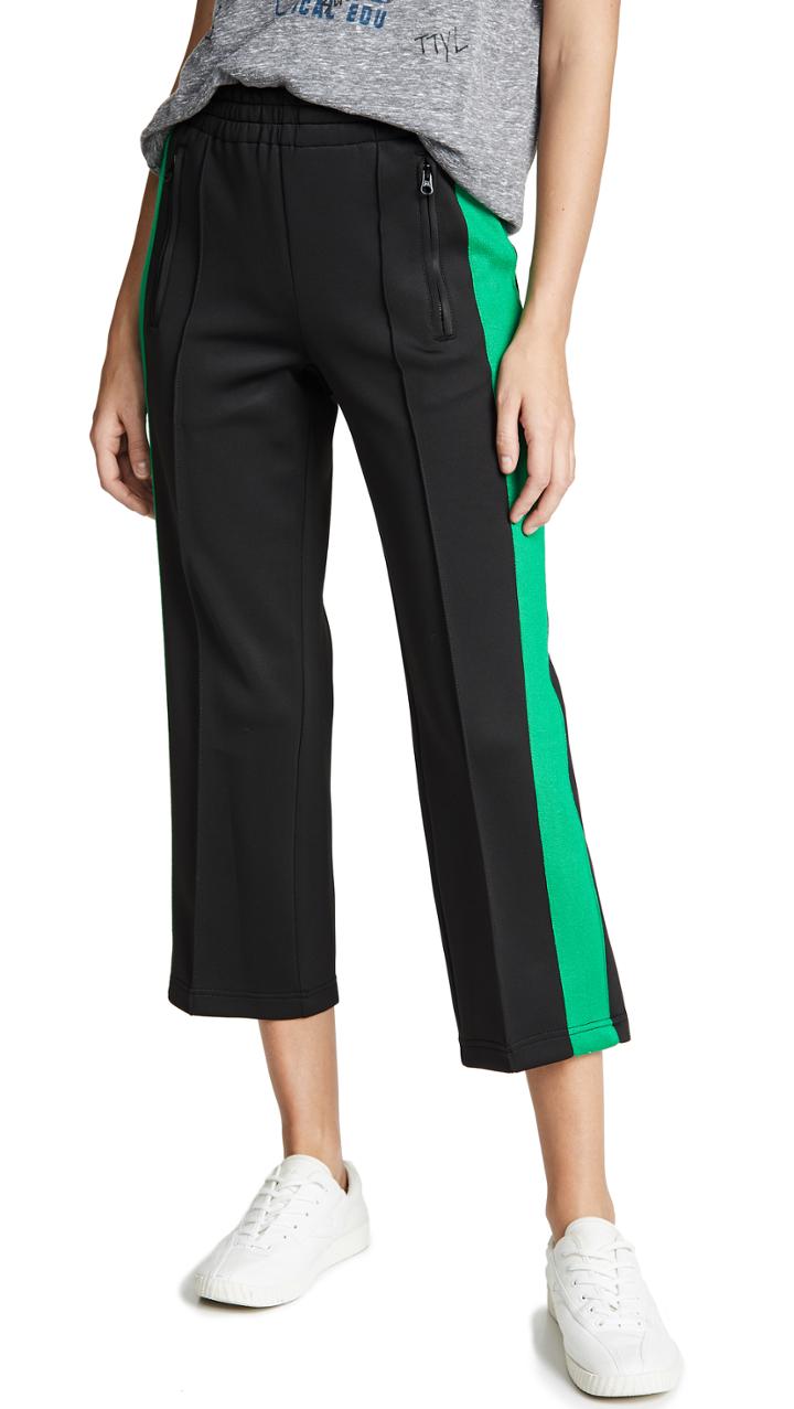 Pam Gela Boyfriend Crop Pants With Side Stripe Tab