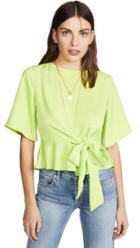 J O A Neon Green Yellow Blouse