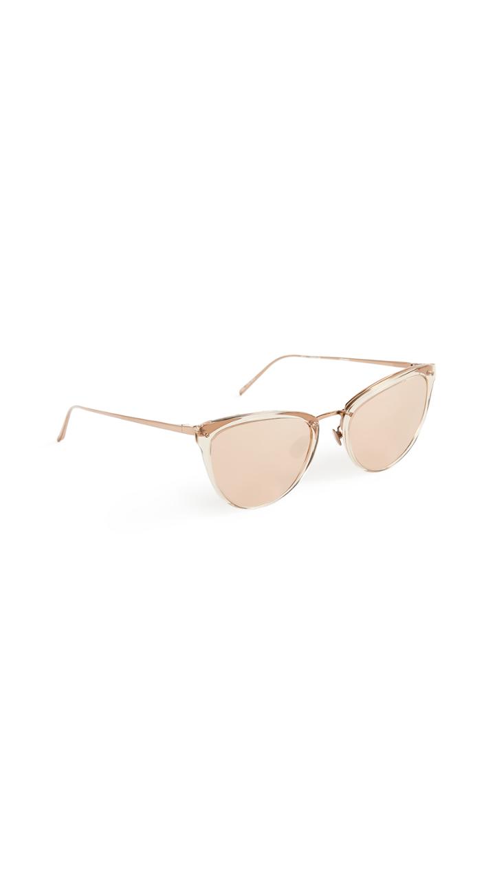 Linda Farrow Luxe Rose Gold Cat Eye Sunglasses