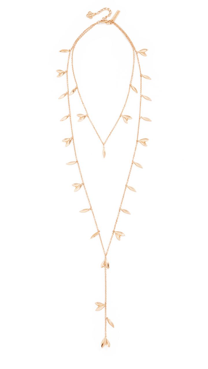 Oscar De La Renta Dot Leaf Necklace
