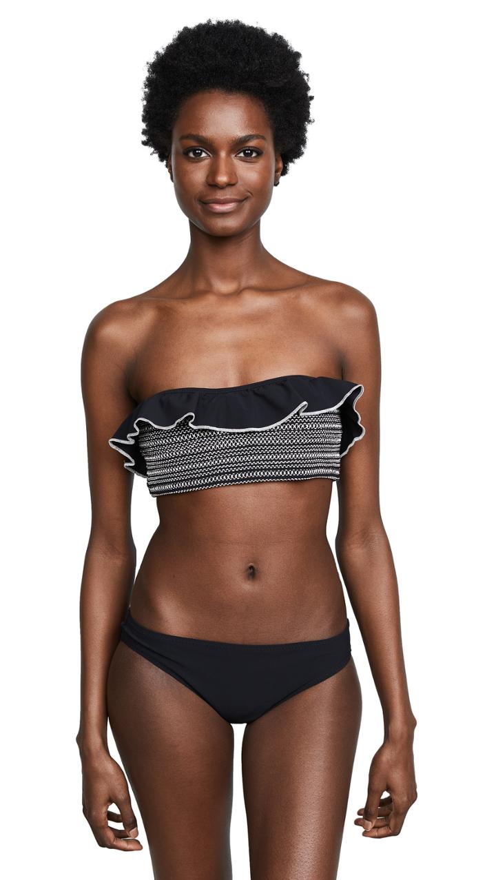 Kisuii Anissa Bandeau Bikini Top With Ruffle