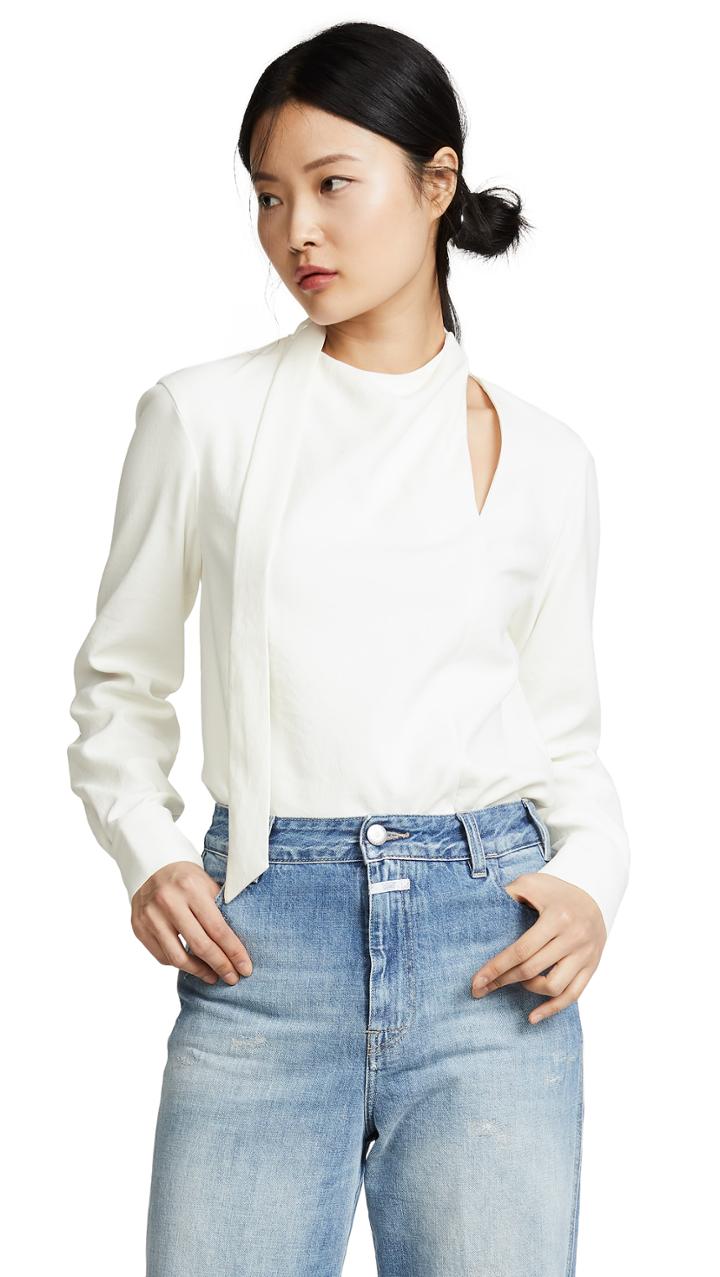 Tibi Tie Pleat Top