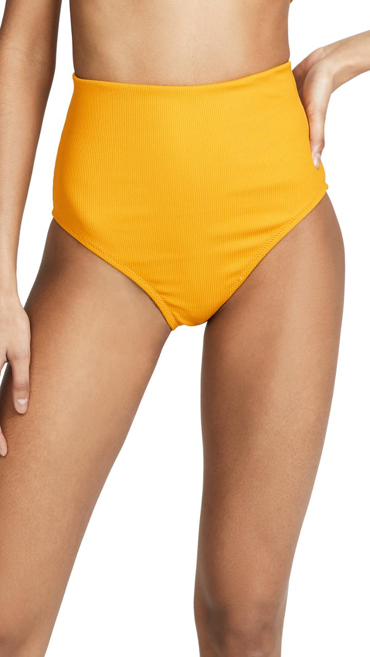 Madewell Second Wave Ribbed High Waisted Bikini Bottoms