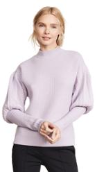 Jonathan Simkhai Wool Tassel Knit Puff Sleeve Sweater