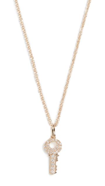 Ef Collection 14k Mini Diamond Key Necklace