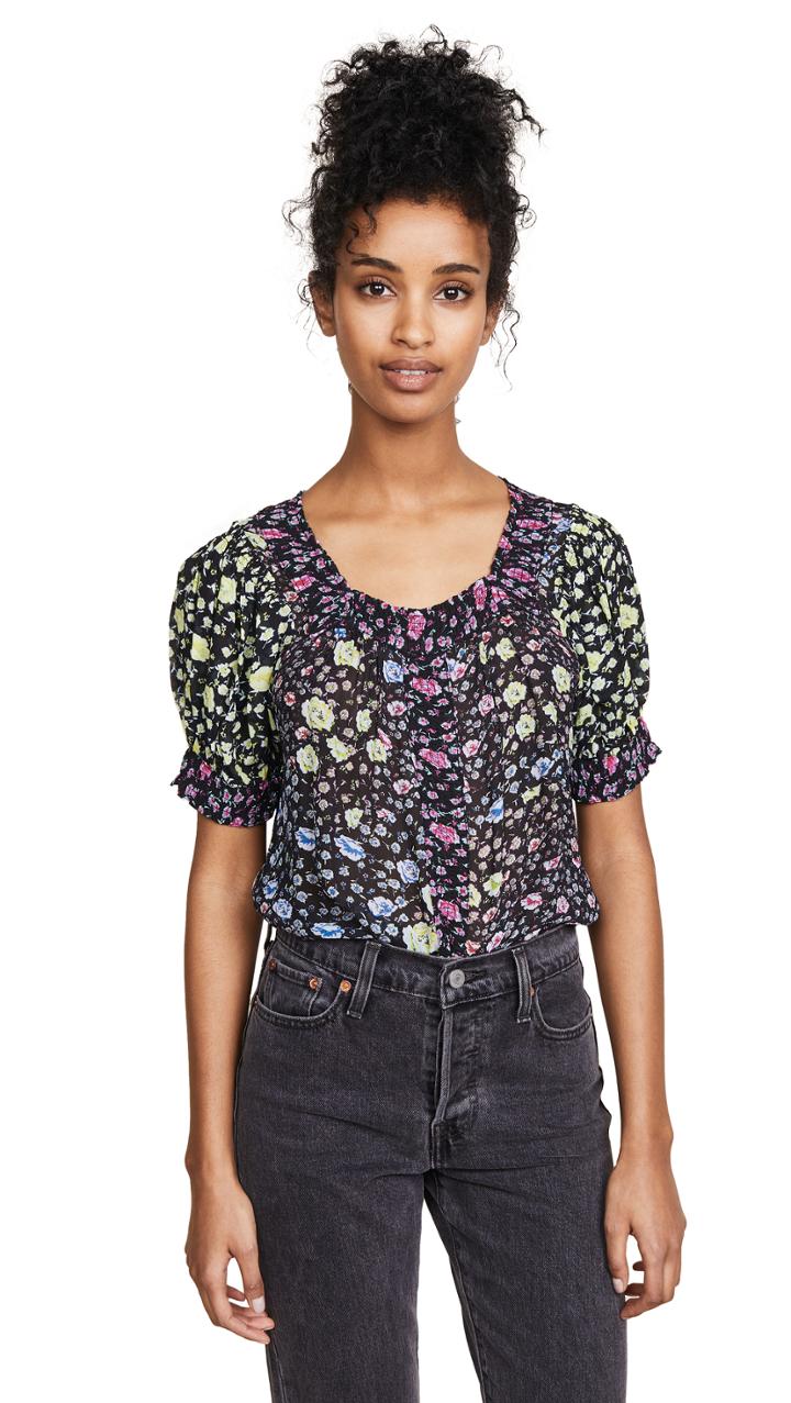 Riller Fount Libby Puff Sleeve Cropped Sweatshirt
