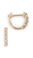 Ef Collection 14k Mini Diamond Bezel Huggie Earrings