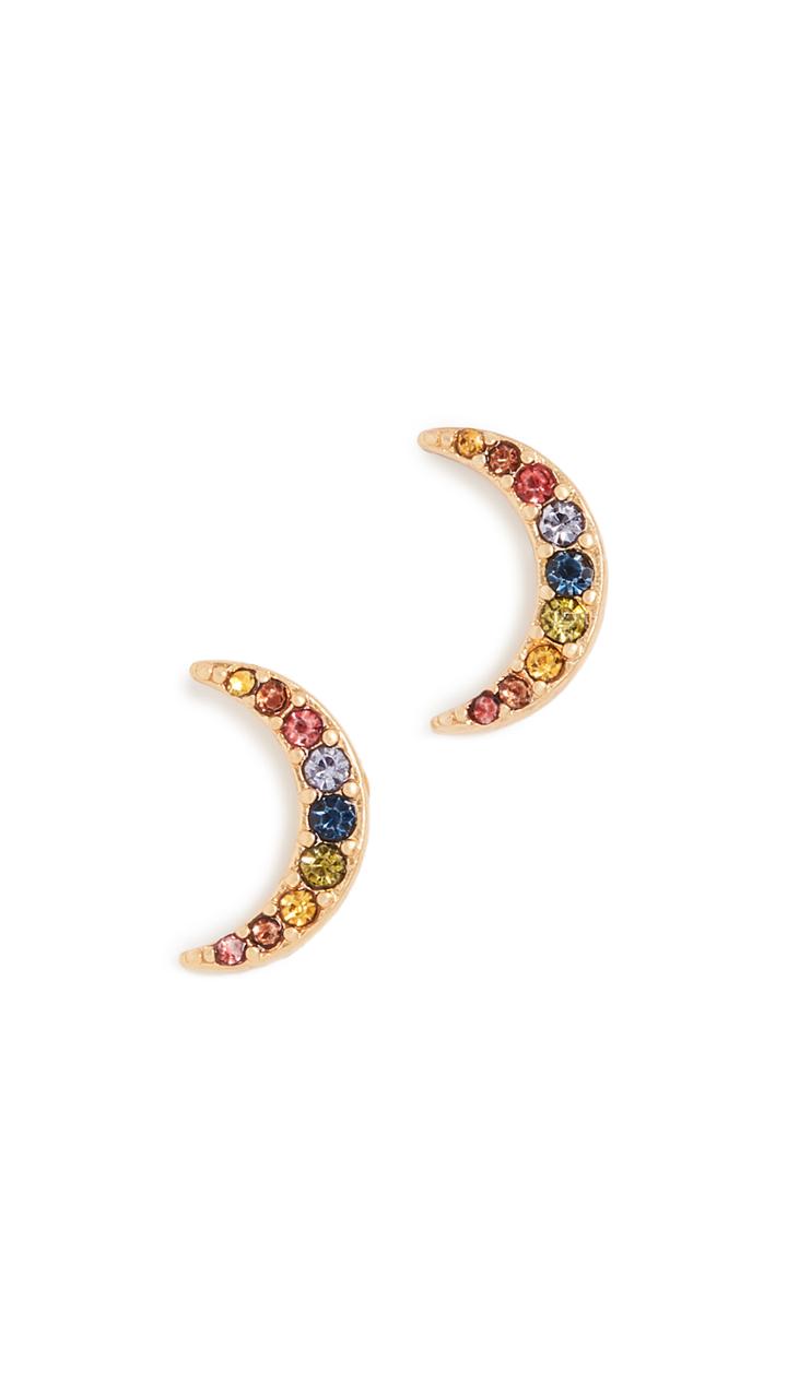 Madewell Pave Moon Stud Earrings