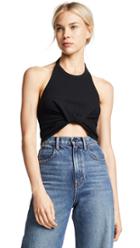 T By Alexander Wang Halter Top With Twist Front Detail