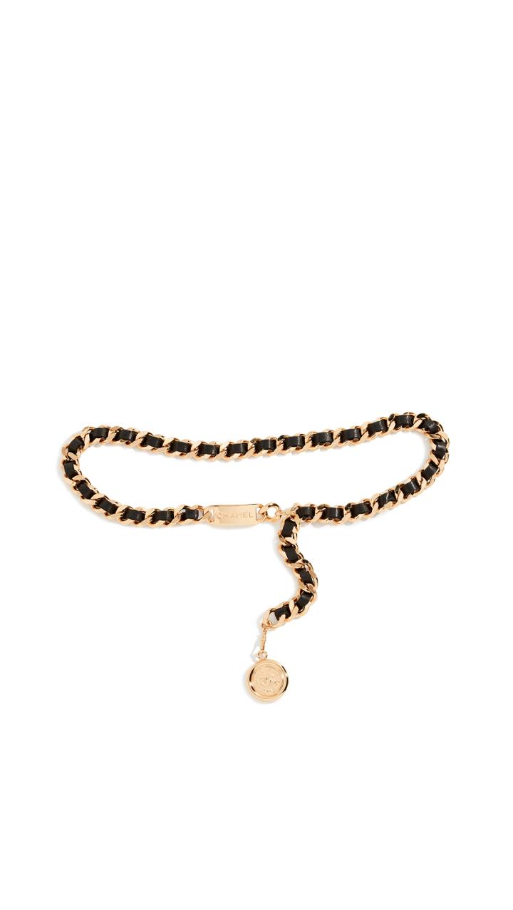 What Goes Around Comes Around Chanel Black Gold Chain Belt