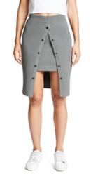T By Alexander Wang Bodycon Double Layer Skirt With Snaps
