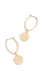 Rebecca Minkoff Etched Coin Hoop Earrings