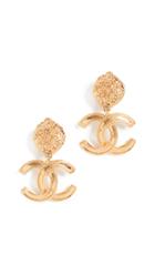 What Goes Around Comes Around Chanel Gold Dangle Earrings