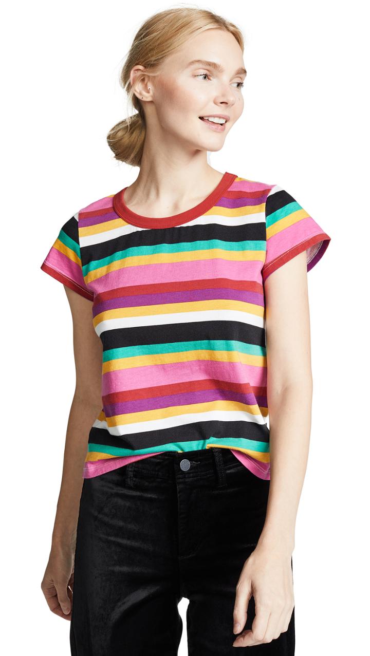 Pam Gela Rainbow Stripe Crew