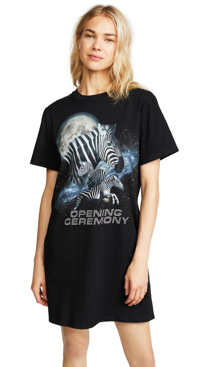 Opening Ceremony Cosmic Zebra T Shirt Dress