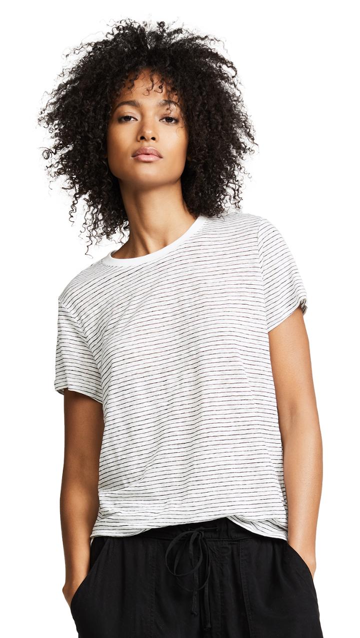 Atm Anthony Thomas Melillo Linen Jersey Crew Tee