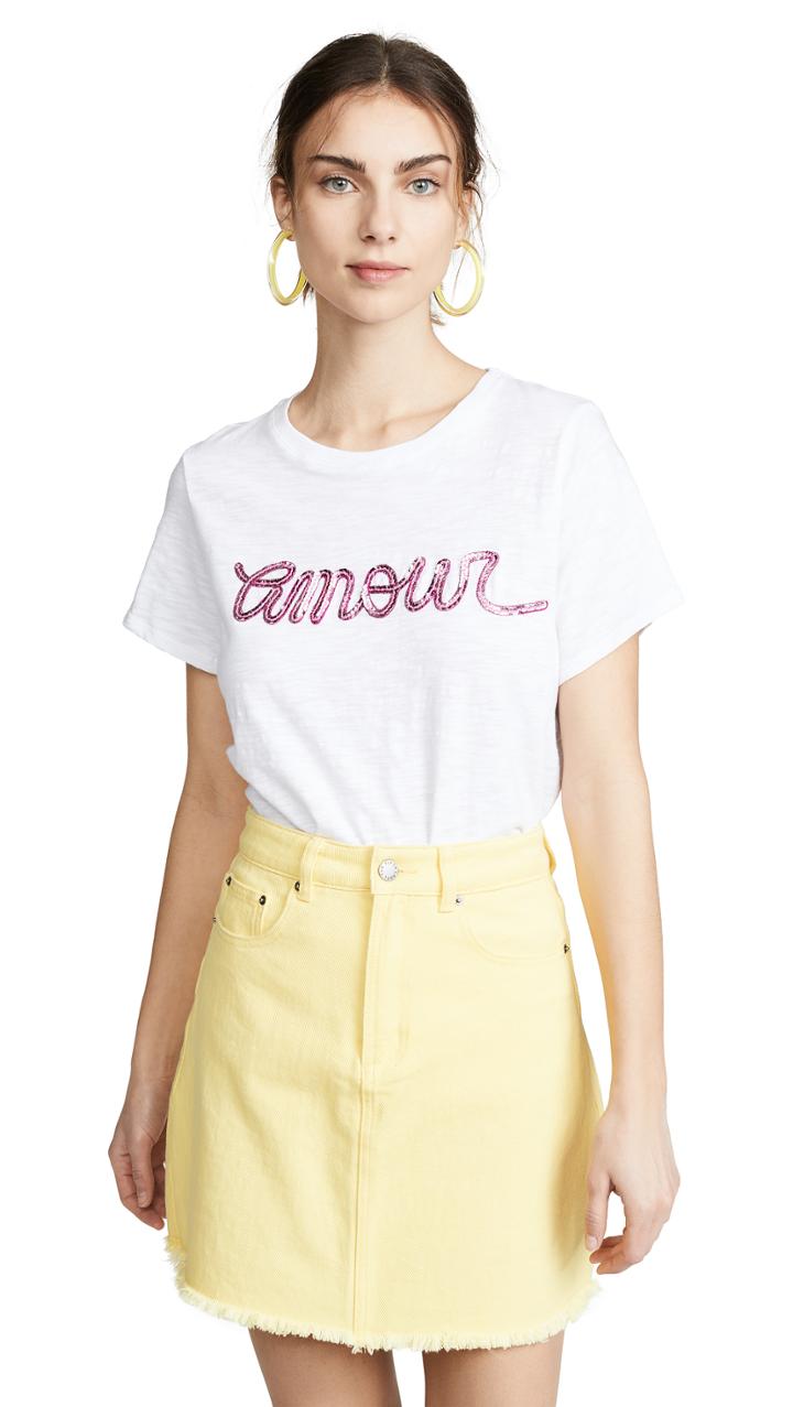 Cinq A Sept Tous Les Jours Sequin Amour Tee