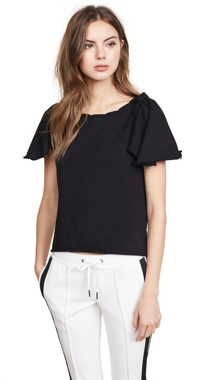 Pam Gela Ruffle Sleeve Sweatshirt