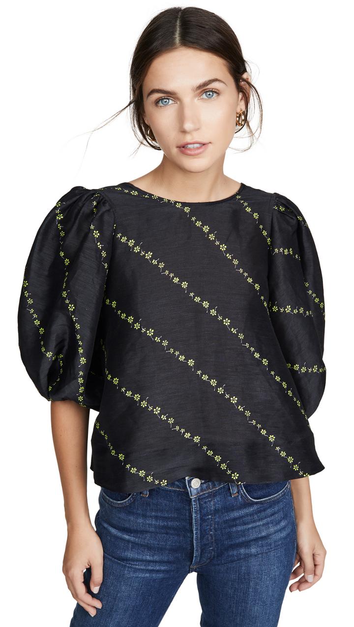 Ganni Silk Linen Blouse