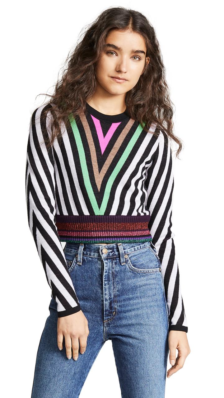 Diane Von Furstenberg Chevron Sweater