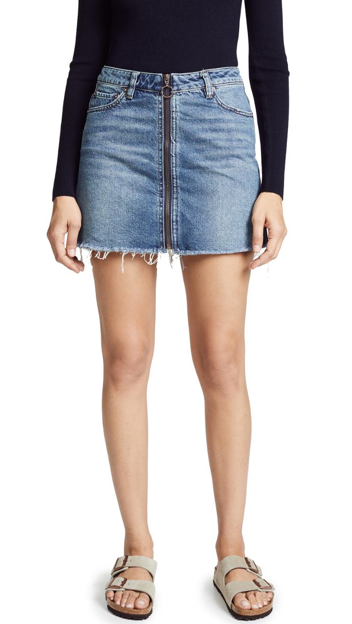 Free People Zip It Up Miniskirt