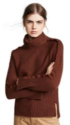 Brochu Walker Jolie Fringe Cashmere Turtleneck