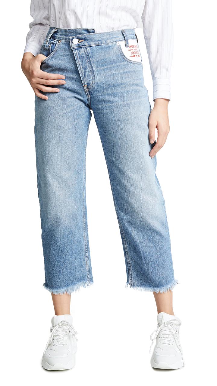 Monse Leather Pocket Jeans