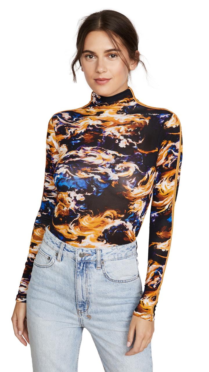 Kenzo Long Sleeve Mock Neck Top