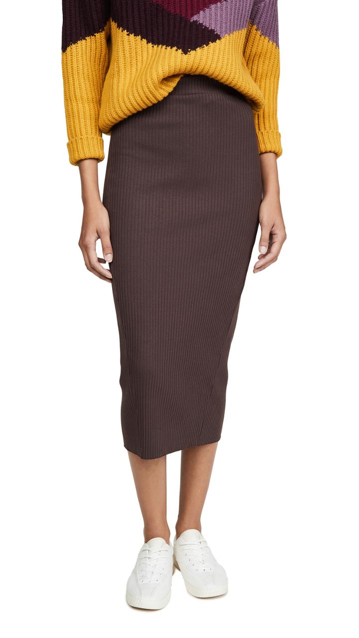 Stateside Heavy Rib Midi Skirt
