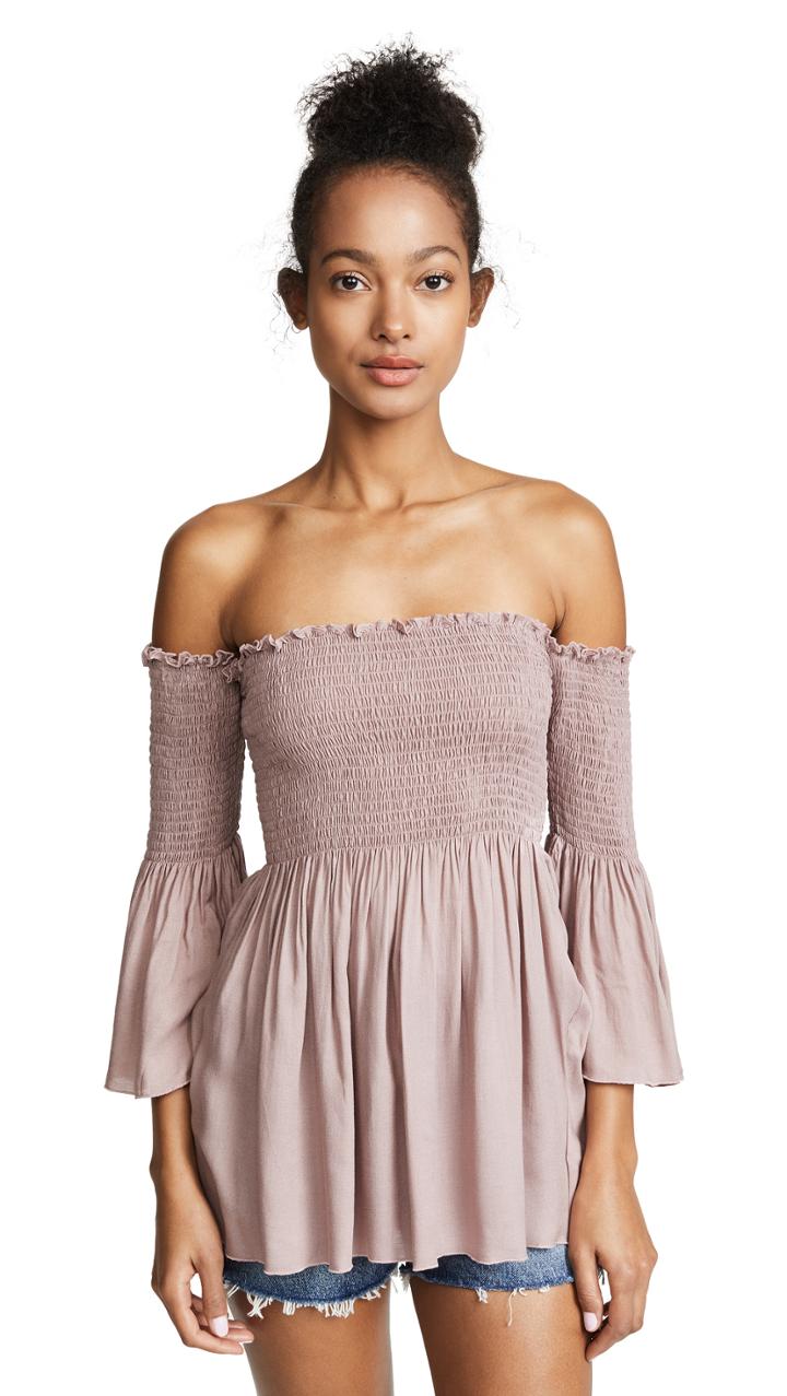 Chaser Heirloom Smocked Off Shoulder Top