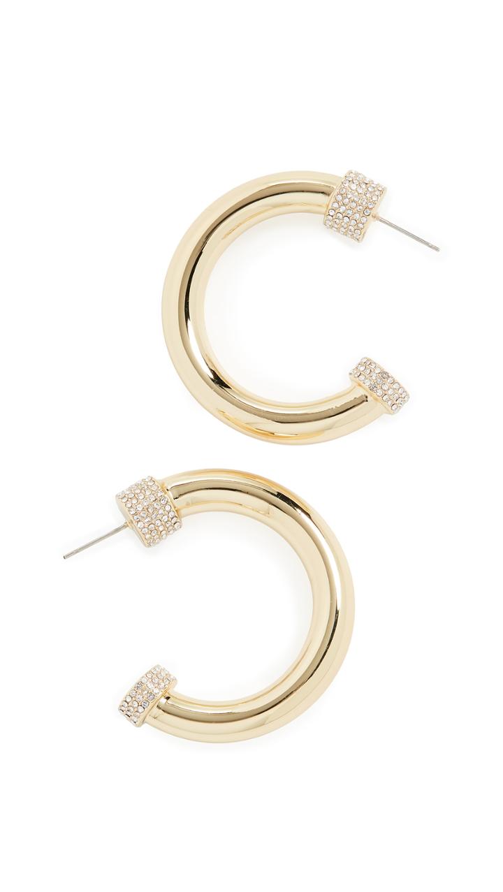 Luv Aj The Pave Tip Tube Hoops