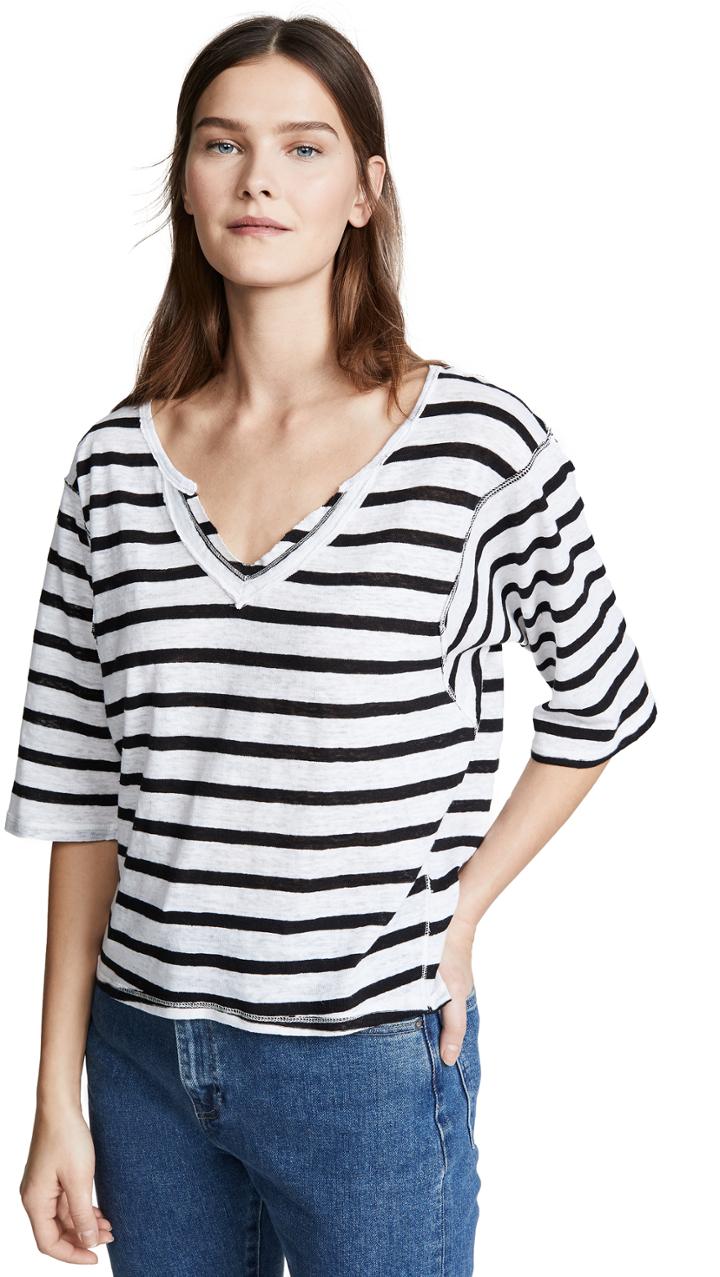 Free People Head In The Clouds Stripe Tee