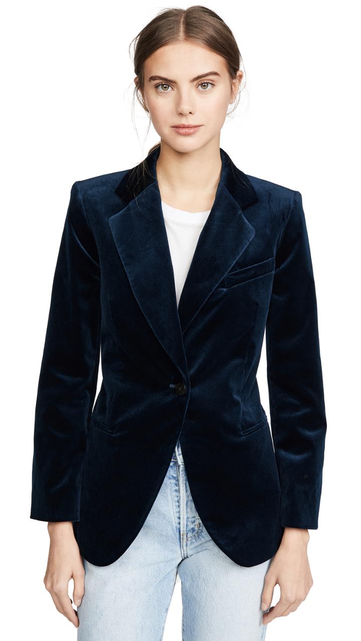 Theory Cinched Velvet Blazer